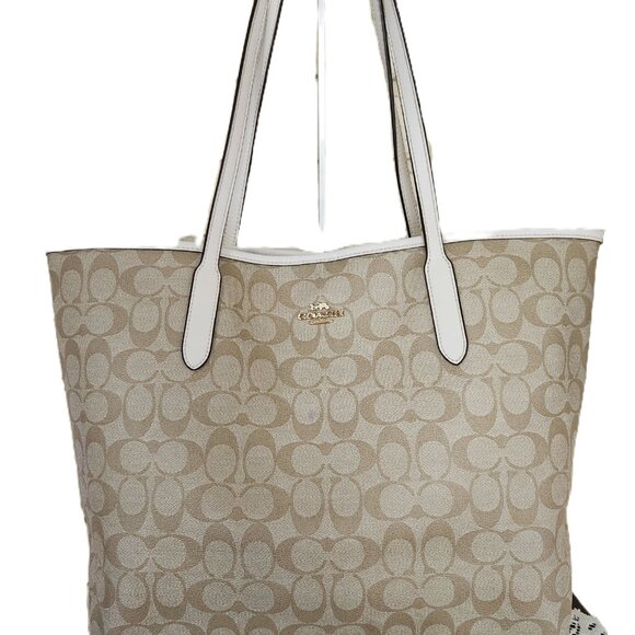 Coach Signature Khaki Shoulder Bag Purse - Picture 3 of 15